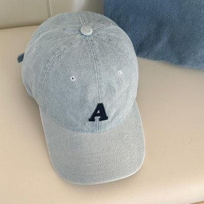 Lettering Denim Baseball Cap