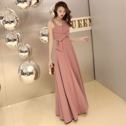Designs) A-Line Plain (Various Gown Evening Knot