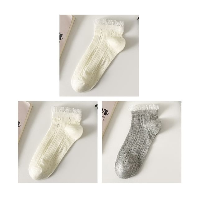 Lace Trim Socks Set