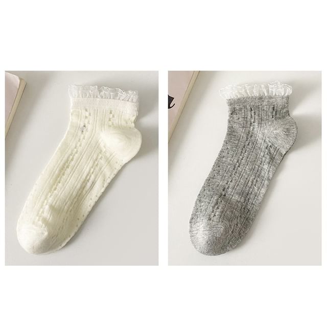 Lace Trim Socks Set