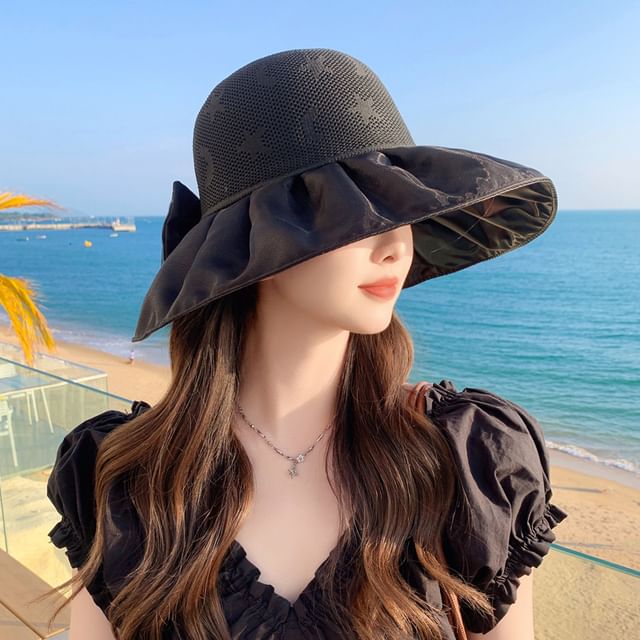 Patterned Ruched Hat Sun