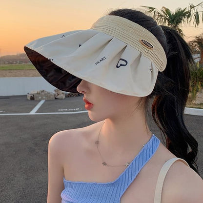 Print Sun Visor Brim Wide Heart