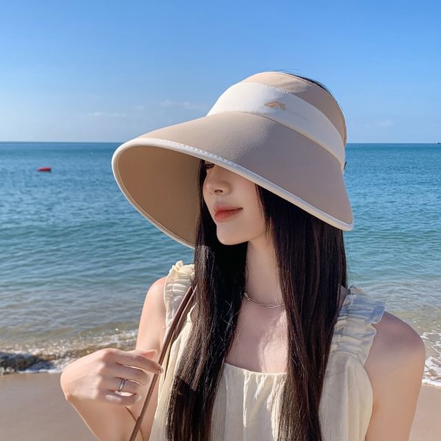 Two Tone Wide Brim Sun Visor