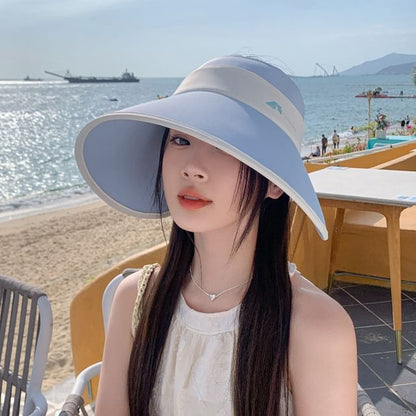 Two Tone Wide Brim Sun Visor