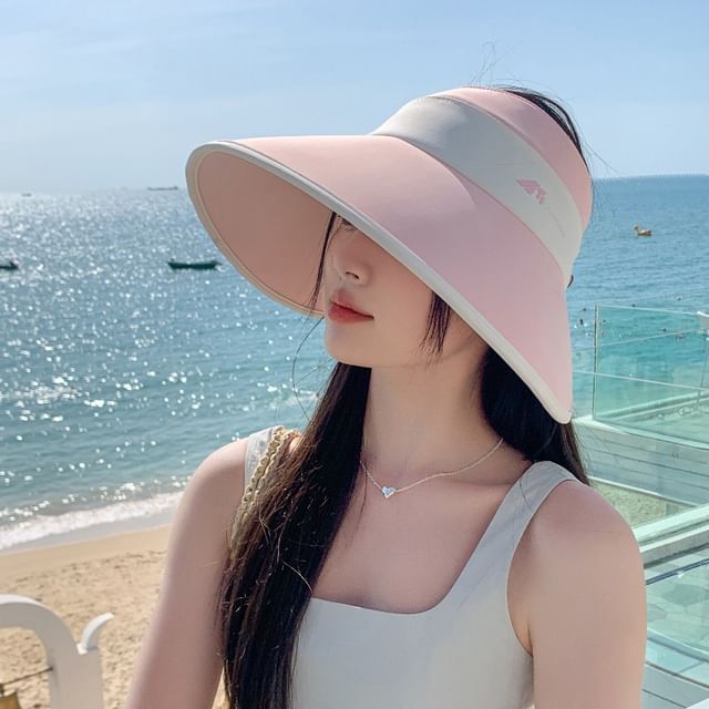 Two Tone Wide Brim Sun Visor