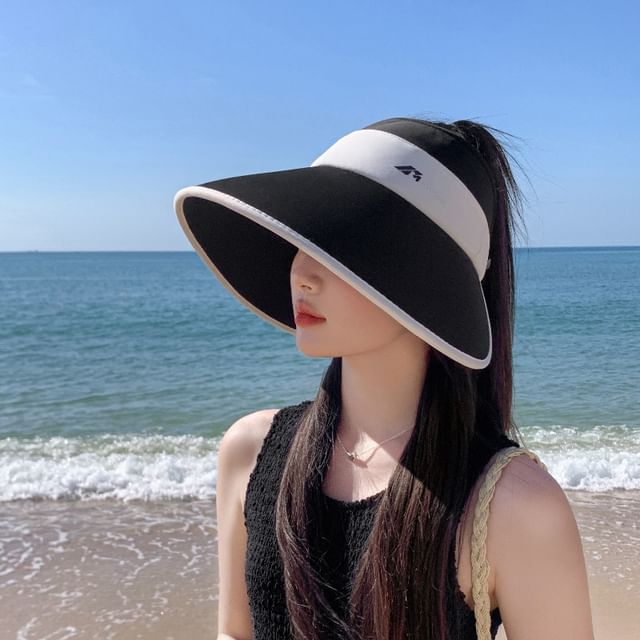 Two Tone Wide Brim Sun Visor