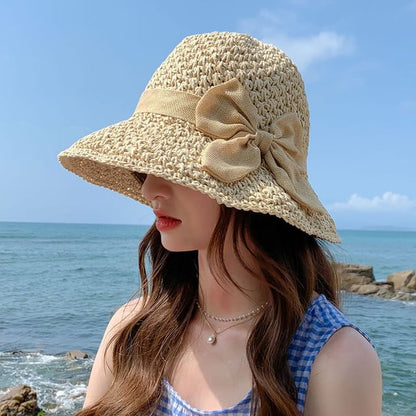 Hat Bow Sun Straw
