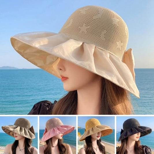 Patterned Ruched Hat Sun