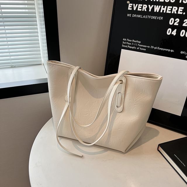 Tote Leather Faux Bag Plain