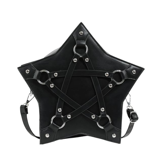 Bag Star Faux Studded Leather Shape Crossbody