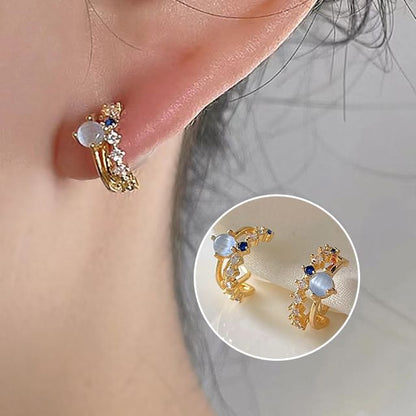 Layered Rhinestone Alloy Ear Cuff