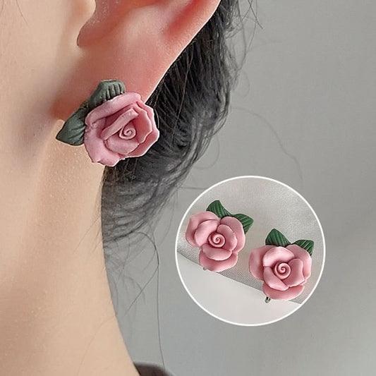 Floral Ceramic Alloy Ear Cuff