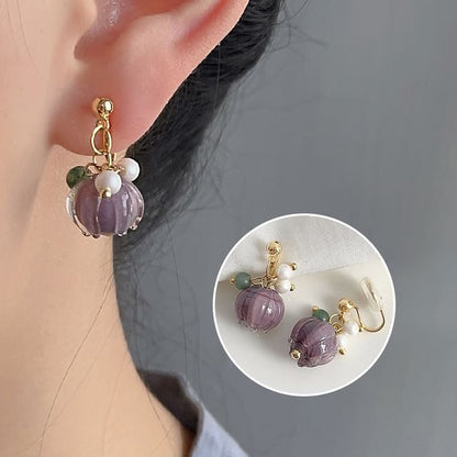 Faux Gemstone Faux Pearl Alloy Ear Cuff