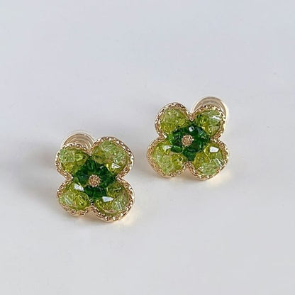 Clover Faux Crystal Alloy Ear Cuff