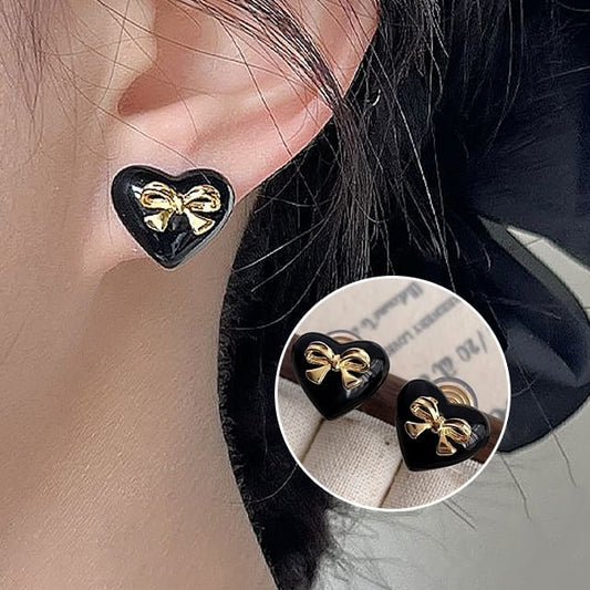 Bow Heart Alloy Ear Cuff