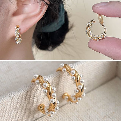 Faux Pearl Alloy Ear Cuff