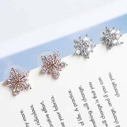 Floral Rhinestone Alloy Stud Earring (Various Designs)