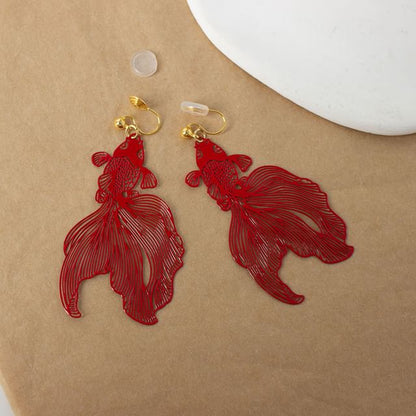 Hollow Fish Drop Earrings