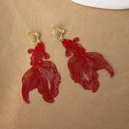 Hollow Fish Drop Earrings