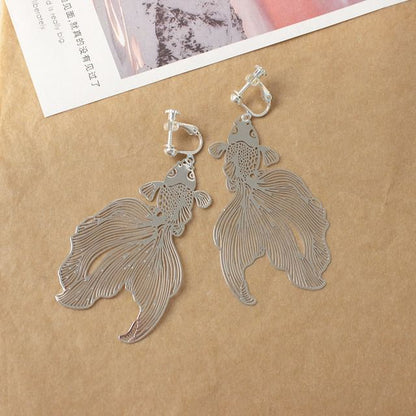 Hollow Fish Drop Earrings