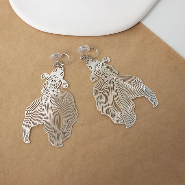 Hollow Fish Drop Earrings