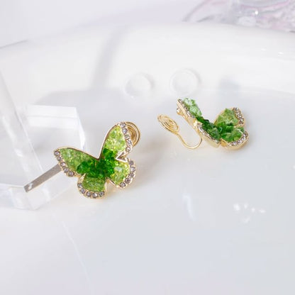 Butterfly Faux Crystal Alloy Stud Earring