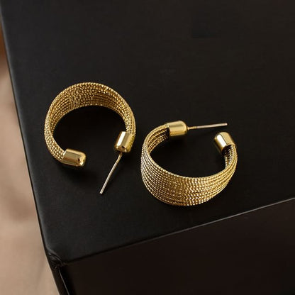 Layered Alloy Hoop Earrings