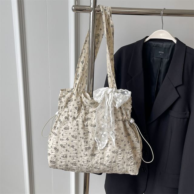 Sac cabas à cordon de serrage / foulard / ensemble à motif floral