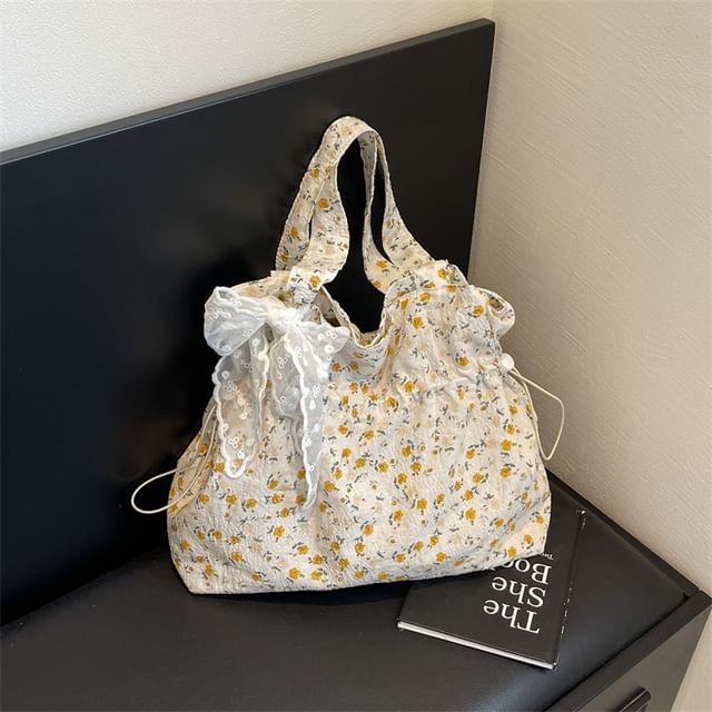 Sac cabas à cordon de serrage / foulard / ensemble à motif floral