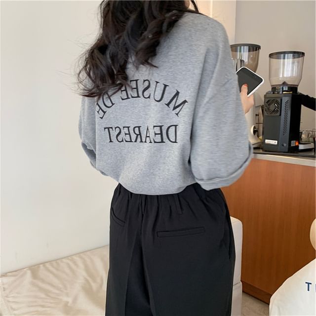 Short-Sleeve Crew Neck Lettering Print T-Shirt