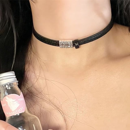 Alloy Faux Leather Choker