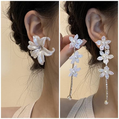 Floral Alloy Stud Earring / Dangle Earring