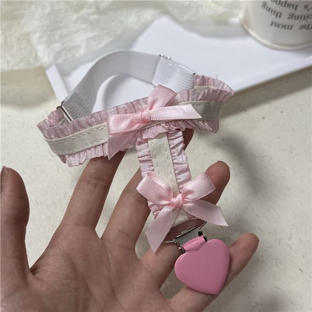 Heart Ribbon Fabric Garter