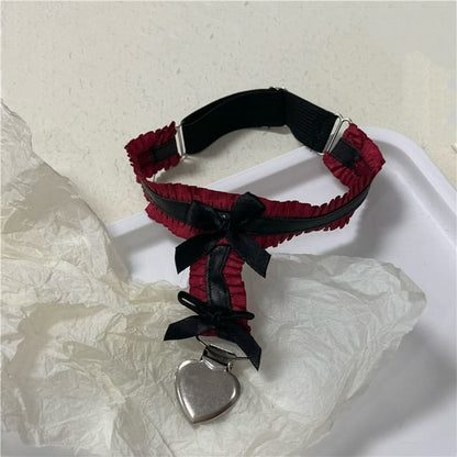Heart Ribbon Fabric Garter