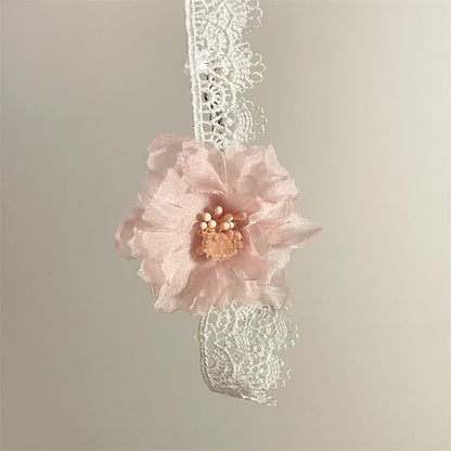 Floral Fabric Lace Choker