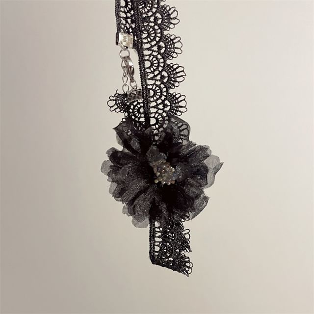 Floral Fabric Lace Choker