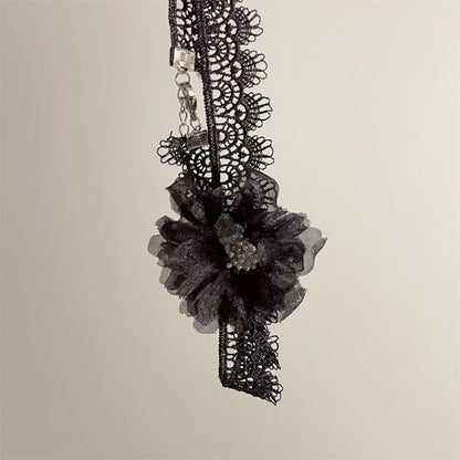 Floral Fabric Lace Choker