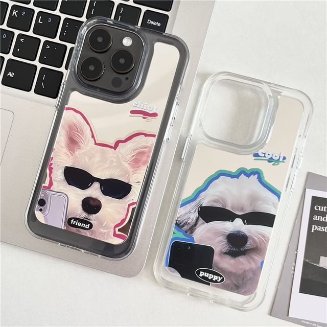 Dog Mirrored Phone Case - iPhone 15 Pro Max / 15 Pro / 15 Plus / 15 / 14 Pro Max / 14 Pro / 14 Plus / 14 / 13 Pro Max / 13 Pro / 13 / 13 mini / 12 Pro Max / 12 Pro / 12 / 12 mini / 11 Pro Max / 11 Pro / 11