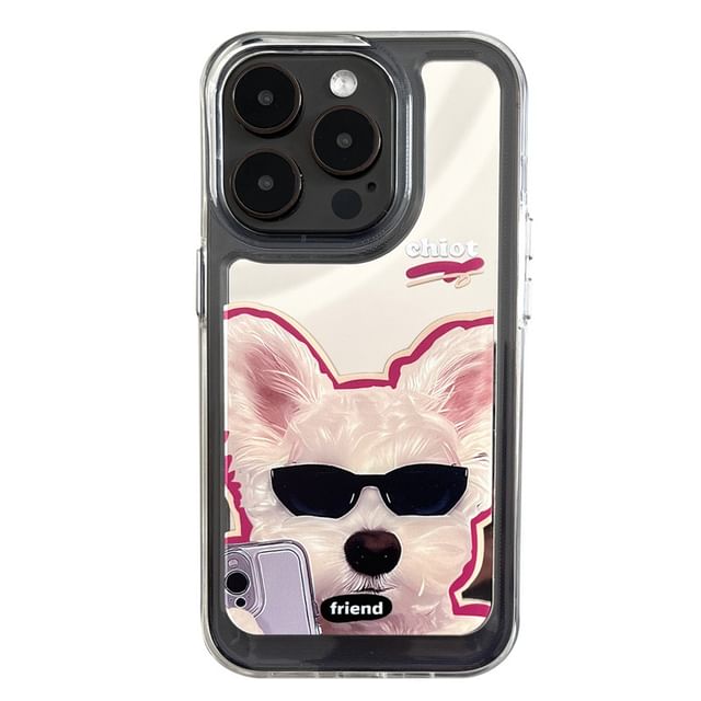 Dog Mirrored Phone Case - iPhone 15 Pro Max / 15 Pro / 15 Plus / 15 / 14 Pro Max / 14 Pro / 14 Plus / 14 / 13 Pro Max / 13 Pro / 13 / 13 mini / 12 Pro Max / 12 Pro / 12 / 12 mini / 11 Pro Max / 11 Pro / 11