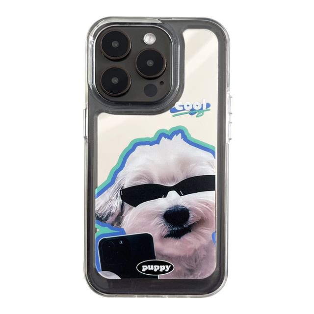 Dog Mirrored Phone Case - iPhone 15 Pro Max / 15 Pro / 15 Plus / 15 / 14 Pro Max / 14 Pro / 14 Plus / 14 / 13 Pro Max / 13 Pro / 13 / 13 mini / 12 Pro Max / 12 Pro / 12 / 12 mini / 11 Pro Max / 11 Pro / 11