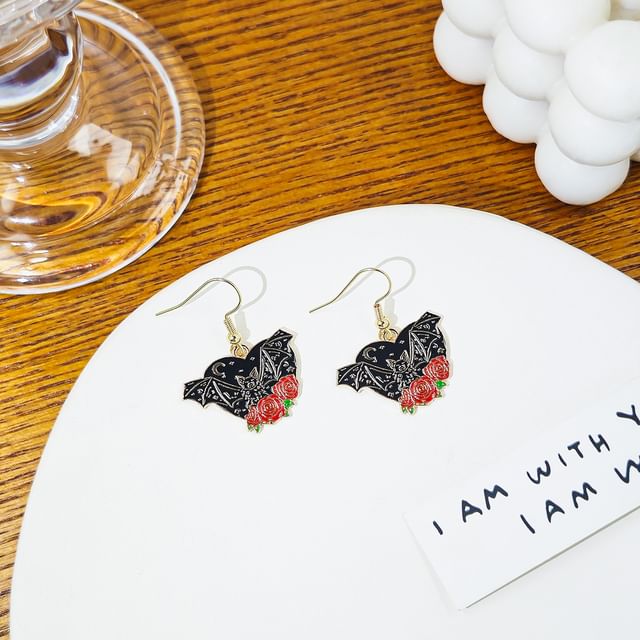 Halloween Bat Alloy Drop Earring (Various Designs)