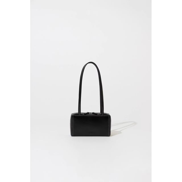 Plain Faux Leather Shoulder Bag