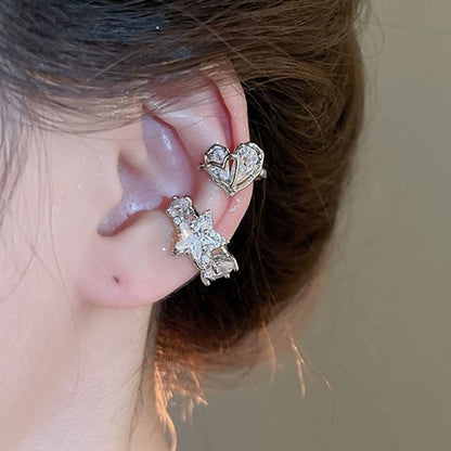 Star / Heart Rhinestone Ear Cuff