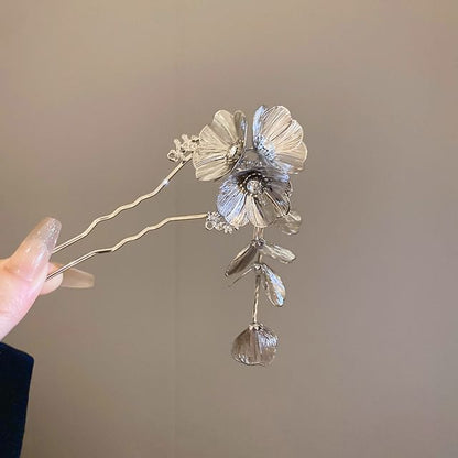 Floral Rhinestone Hair Stick