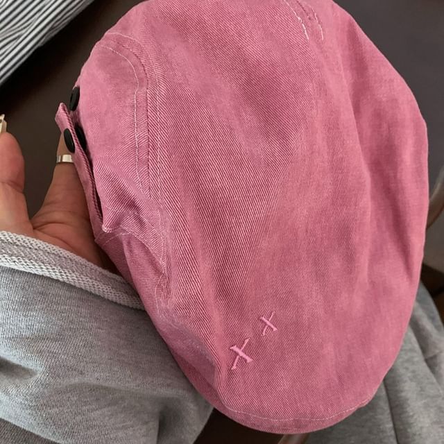 Pink Cotton Flat Cap