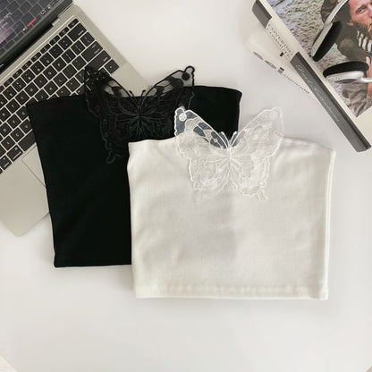 Haut tube avec appliques papillon