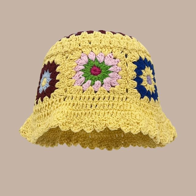 Floral Crochet Cloche Hat