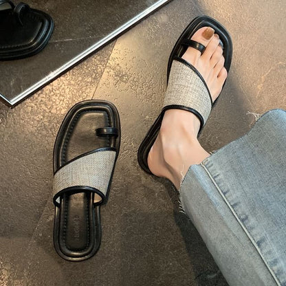 Toe Loop Slide Sandals