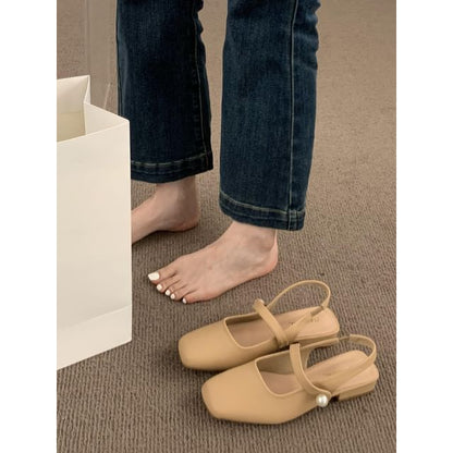 Square Toe Slingback Mary Jane Shoes