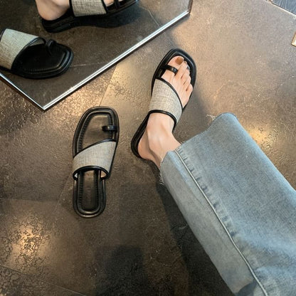 Toe Loop Slide Sandals